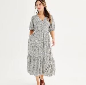 Sonoma Goods For Life Button Thru Femme Midi Dress